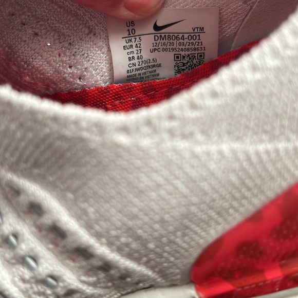 Nike React Phantom Run Flyknit 2 slip on running sneakers white red neon pink - Picture 7 of 8